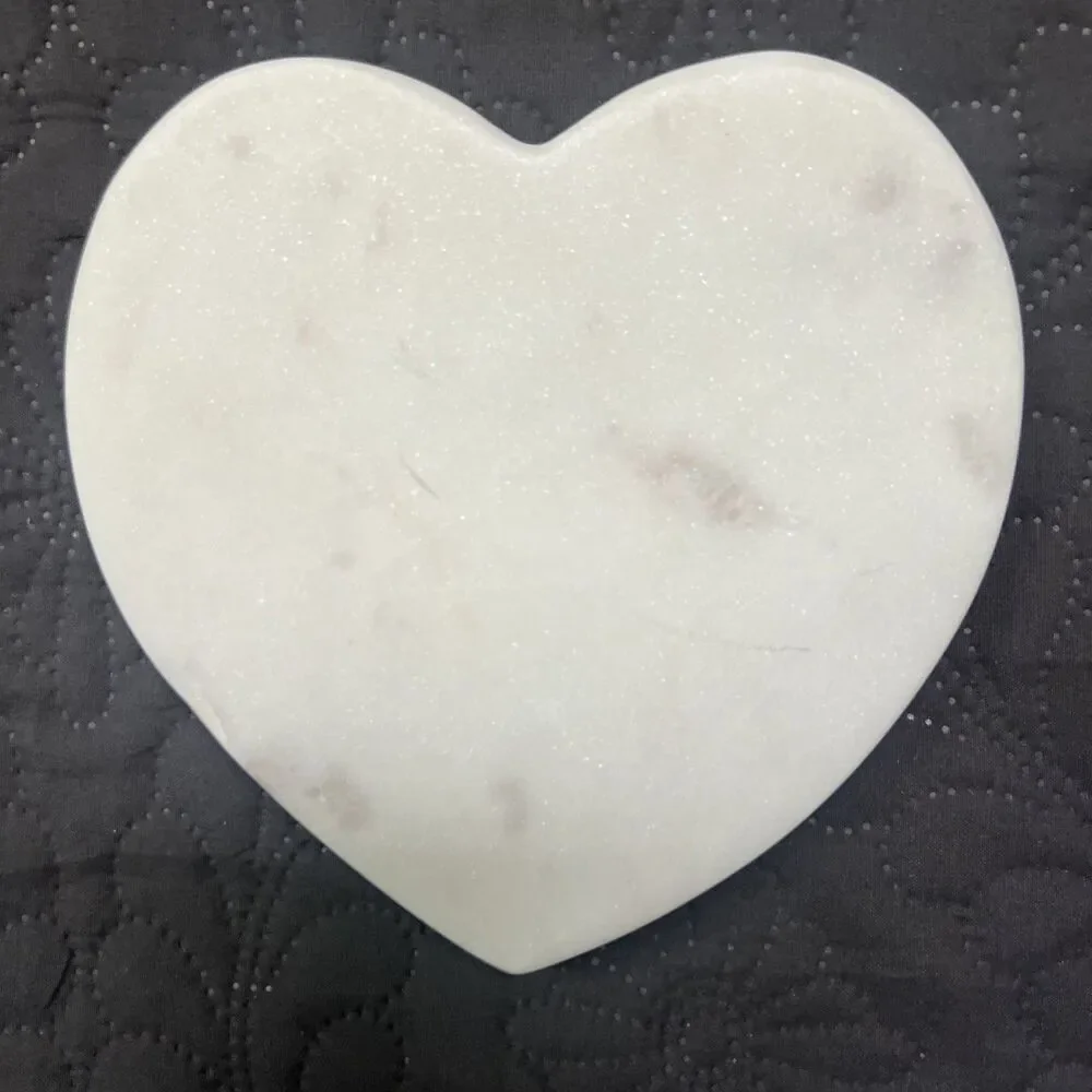 Heart Paper Weight White Love Heart Marble Stone Heart Coaster Home Accent Decor